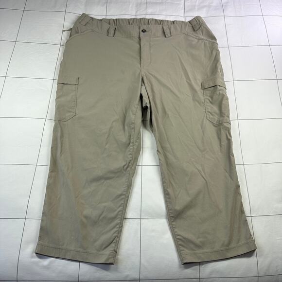 Duluth Trading Co Pants Womens 20W Tan Dry on the Fly Capri Cargo Nylon Hiking - Picture 2 of 13